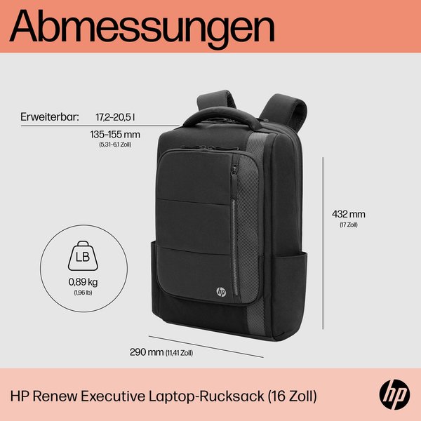 HP Renew Executive 16 Zoll Laptop Rucksack